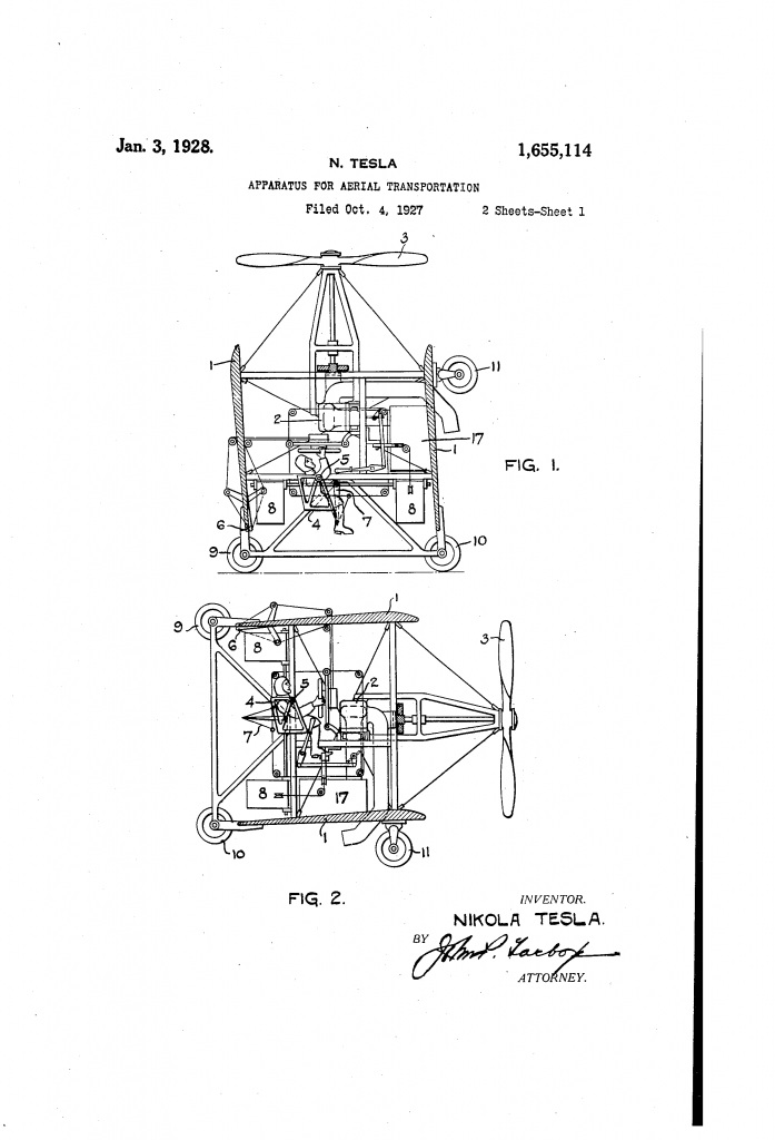 tesla uçuş makinesi